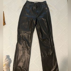 Abercrombie curve love 90s straight ultra high rise leather pants